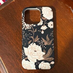 Floral Black and Cream Phone Case iPhone 14